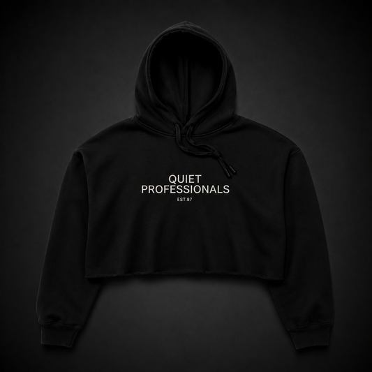 EST.87 Quiet Professionals Women's Cropped Hoodie